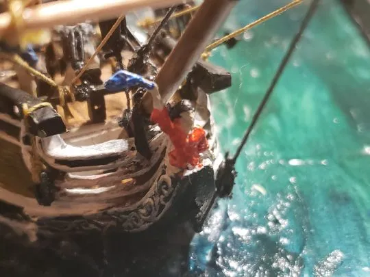 A colorful shot of the Black Falcon's figurehead